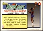 1992 Topps #2   -  Magic Johnson  Highlights Back Thumbnail