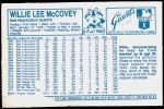 1978 Kellogg's #23  Willie McCovey  Back Thumbnail