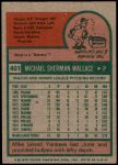 1975 Topps #401  Mike Wallace  Back Thumbnail