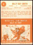 1963 Topps #9  Billy Ray Smith  Back Thumbnail