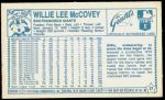 1979 Kellogg's #17  Willie McCovey  Back Thumbnail