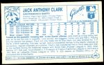 1979 Kellogg's #40  Jack Clark  Back Thumbnail