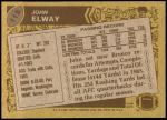 1986 Topps #112  John Elway  Back Thumbnail