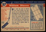 1954 Topps #57  Bill Dineen  Back Thumbnail