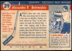 1954 Topps #39  Alex Delvecchio  Back Thumbnail