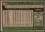 1979 Topps #285  Bobby Bonds  Back Thumbnail