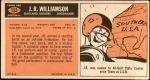 1965 Topps #153  J.R. Williamson  Back Thumbnail