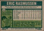 1977 Topps #404  Eric Rasmussen  Back Thumbnail