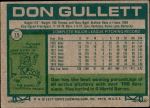 1977 Topps #15  Don Gullett  Back Thumbnail