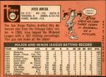 1969 Topps #473 YN Jose Arcia  Back Thumbnail