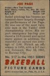 1951 Bowman #217  Joe Page  Back Thumbnail