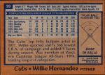 1978 Topps #99  Willie Hernandez  Back Thumbnail