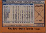 1978 Topps #645  Mike Torrez  Back Thumbnail