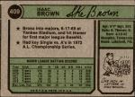 1974 Topps #409  Ike Brown  Back Thumbnail