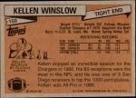 1981 Topps #150  Kellen Winslow  Back Thumbnail