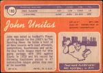 1970 Topps #180  Johnny Unitas  Back Thumbnail