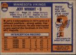 1976 Topps #211  Jeff Wright  Back Thumbnail