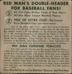 1952 Red Man #13 AL x George Kell  Back Thumbnail