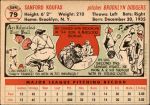 1956 Topps #79  Sandy Koufax  Back Thumbnail