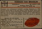1953 Bowman #11  Norm Van Brocklin  Back Thumbnail