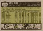 1961 Topps #236  Don Gile  Back Thumbnail