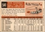 1959 Topps #541  Bob Thurman  Back Thumbnail