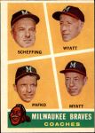 1960 Topps #464   -  Bob Scheffing / Whitlow Wyatt / Andy Pafko / George Myatt Braves Coaches Front Thumbnail