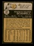 1973 Topps #87  Ken Boswell  Back Thumbnail