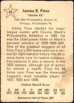 1961 Golden Press #22  Jimmie Foxx  Back Thumbnail