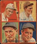 1935 Goudey 4-in-1  Babe Herman / Gus Suhr / Tom Padden / Cy Blanton  Front Thumbnail
