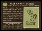 1969 Topps #2  Paul Flatley  Back Thumbnail