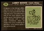 1969 Topps #126  Larry Bowie  Back Thumbnail