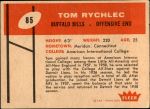 1960 Fleer #85  Tom Rychlec  Back Thumbnail