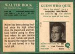 1966 Philadelphia #180  Walter Rock  Back Thumbnail