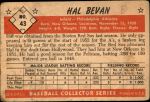 1953 Bowman B&W #43 ERR Hal Bevan  Back Thumbnail