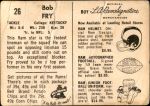 1959 Bell Brand Rams #26  Bob Fry  Back Thumbnail