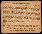 1941 War Gum #19   General George Marshall Back Thumbnail