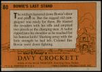 1956 Topps Davy Crockett Orange Back #80   Bowie's Last Stand  Back Thumbnail