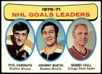 1971 Topps #1   -  Phil Esposito / Johnny Bucyk / Bobby Hull Goal Leaders Front Thumbnail