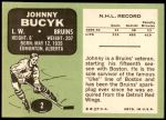 1970 Topps #2  Johnny Bucyk  Back Thumbnail