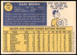 1970 Topps #152  Ike Brown  Back Thumbnail