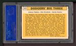1963 Topps #412   -  Sandy Koufax / Don Drysdale / Johnny Podres Dodgers' Big 3 Back Thumbnail
