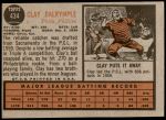 1962 Topps #434  Clay Dalrymple  Back Thumbnail