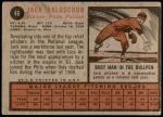 1962 Topps #46  Jack Baldschun  Back Thumbnail