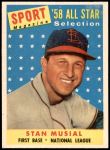 1958 Topps #476   -  Stan Musial All-Star Front Thumbnail