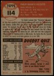 1953 Topps #114  Phil Rizzuto  Back Thumbnail