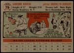 1956 Topps #79 Sandy Koufax Back Thumbnail