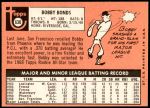 1969 Topps #630  Bobby Bonds  Back Thumbnail