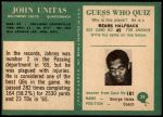 1966 Philadelphia #24  Johnny Unitas  Back Thumbnail