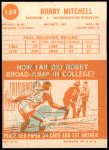 1963 Topps #159  Bobby Mitchell  Back Thumbnail